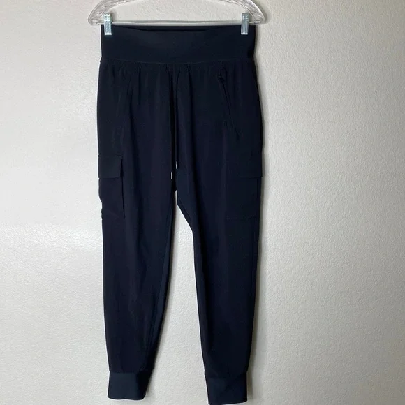 Athleta cargo joggers women’s black pants drawstring pockets VGUC - Picture 1 of 8